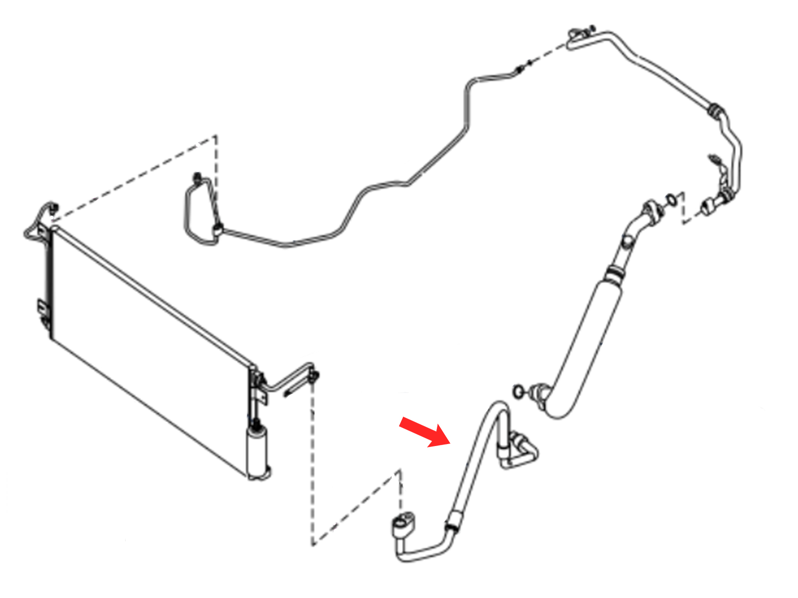 OEM 16 19 Nissan Titan XD High Pressure Flexible A C Hose