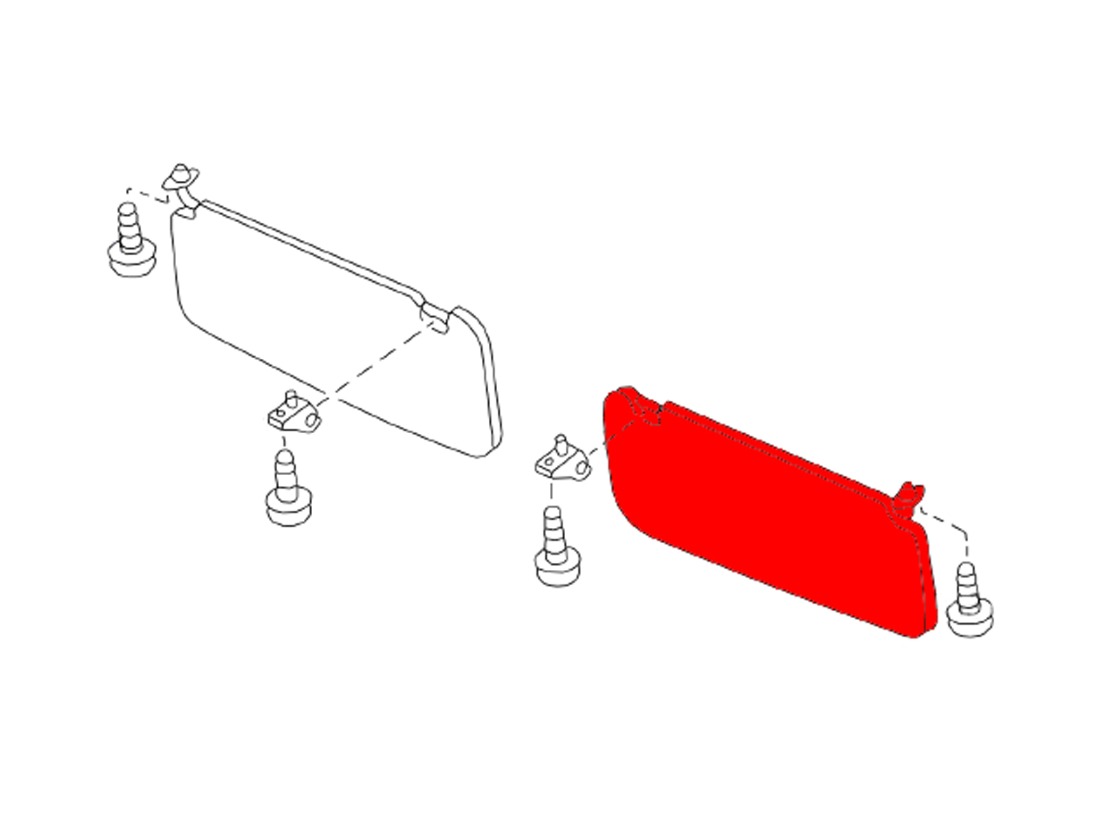 OEM '01-'04 Nissan Xterra / Frontier Sunvisor Assembly (Left)