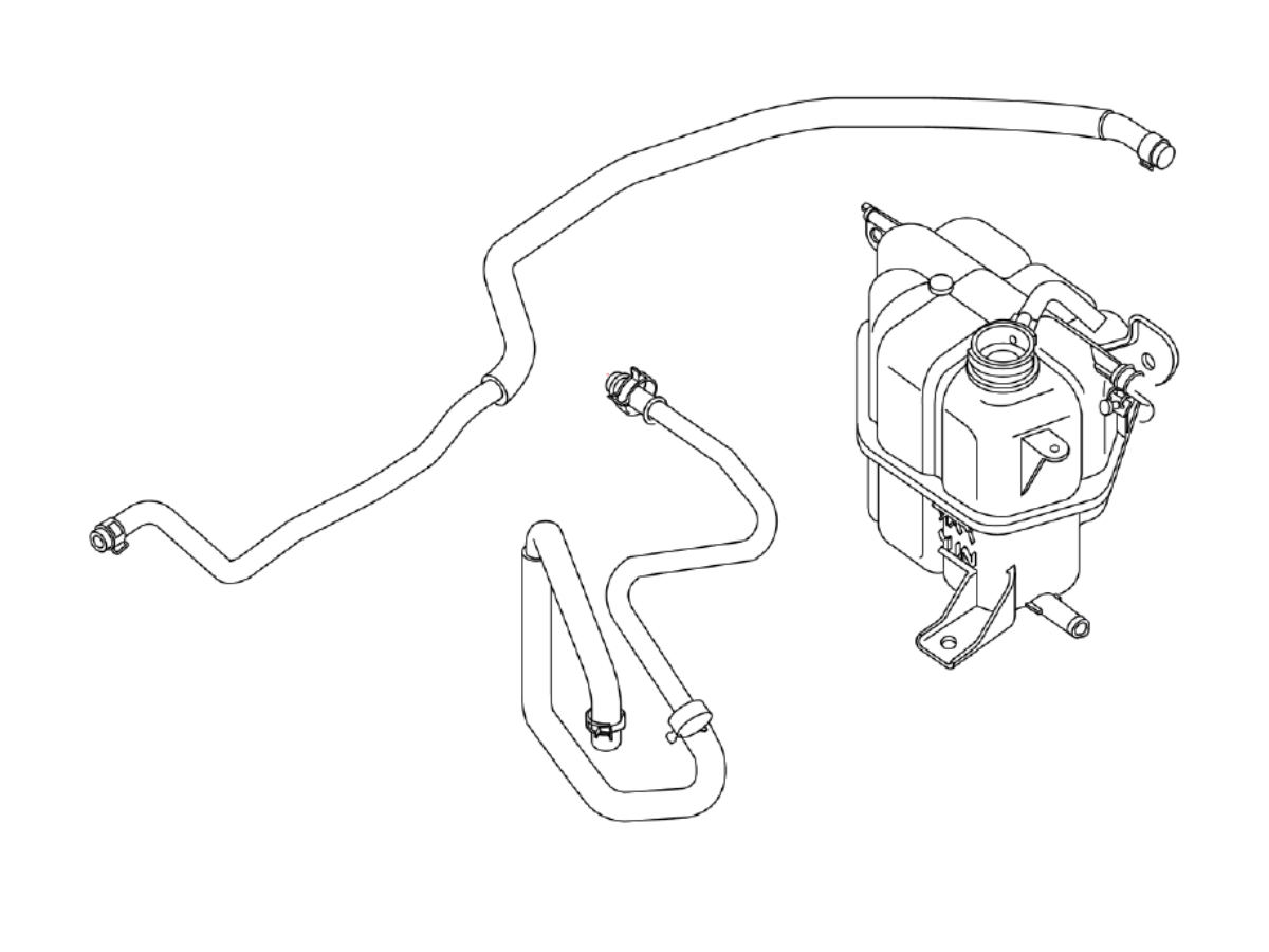 OEM 08 Nissan Pathfinder Coolant Reservoir with Hoses VQ40DE