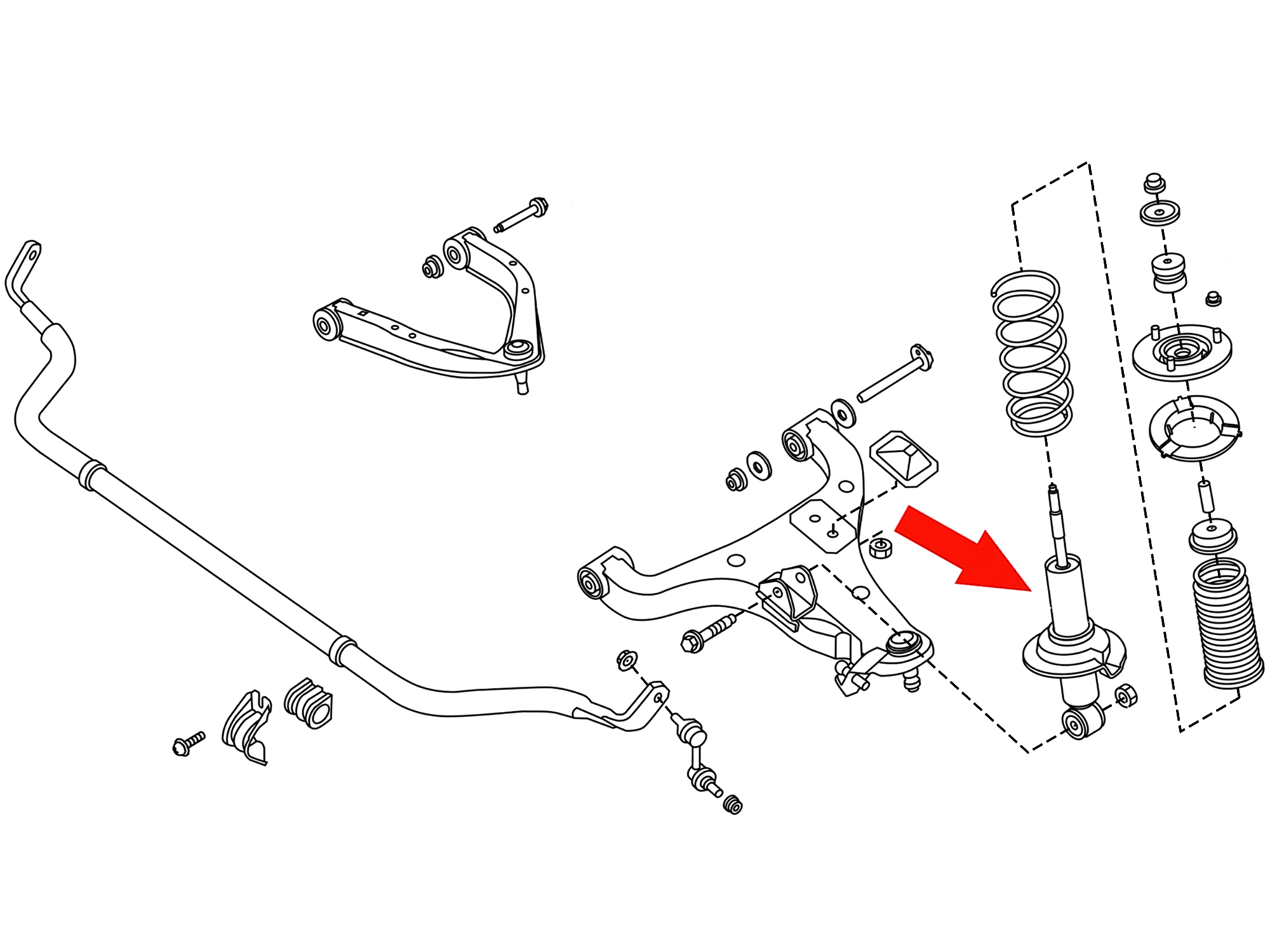 OEM 2016 2020 Nissan Titan XD Front Suspension Strut Single Z1