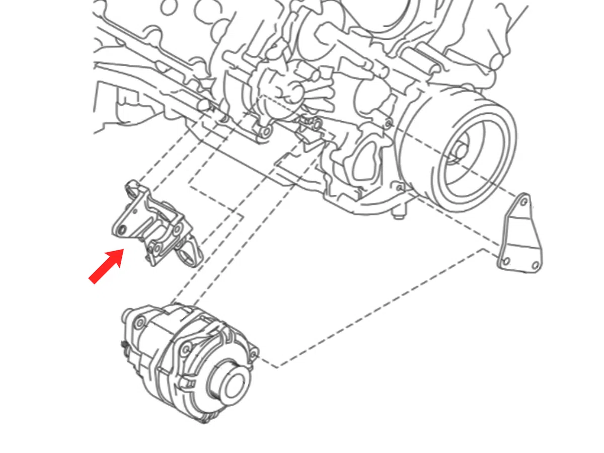 OEM 16 Nissan Titan Alternator Mount Bracket VK56VD Z1 Off