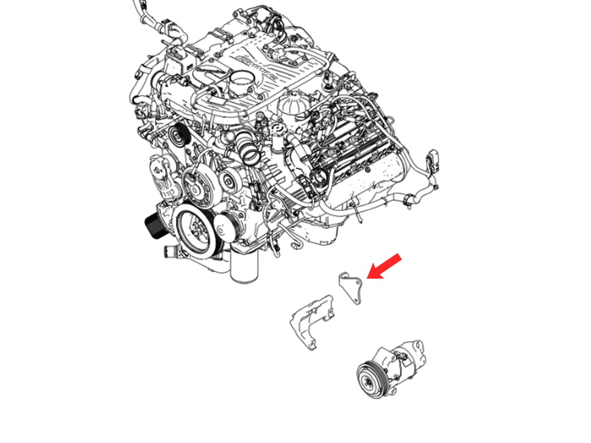 OEM 16 19 Nissan Titan XD A C Compressor Side Bracket CEV8D1