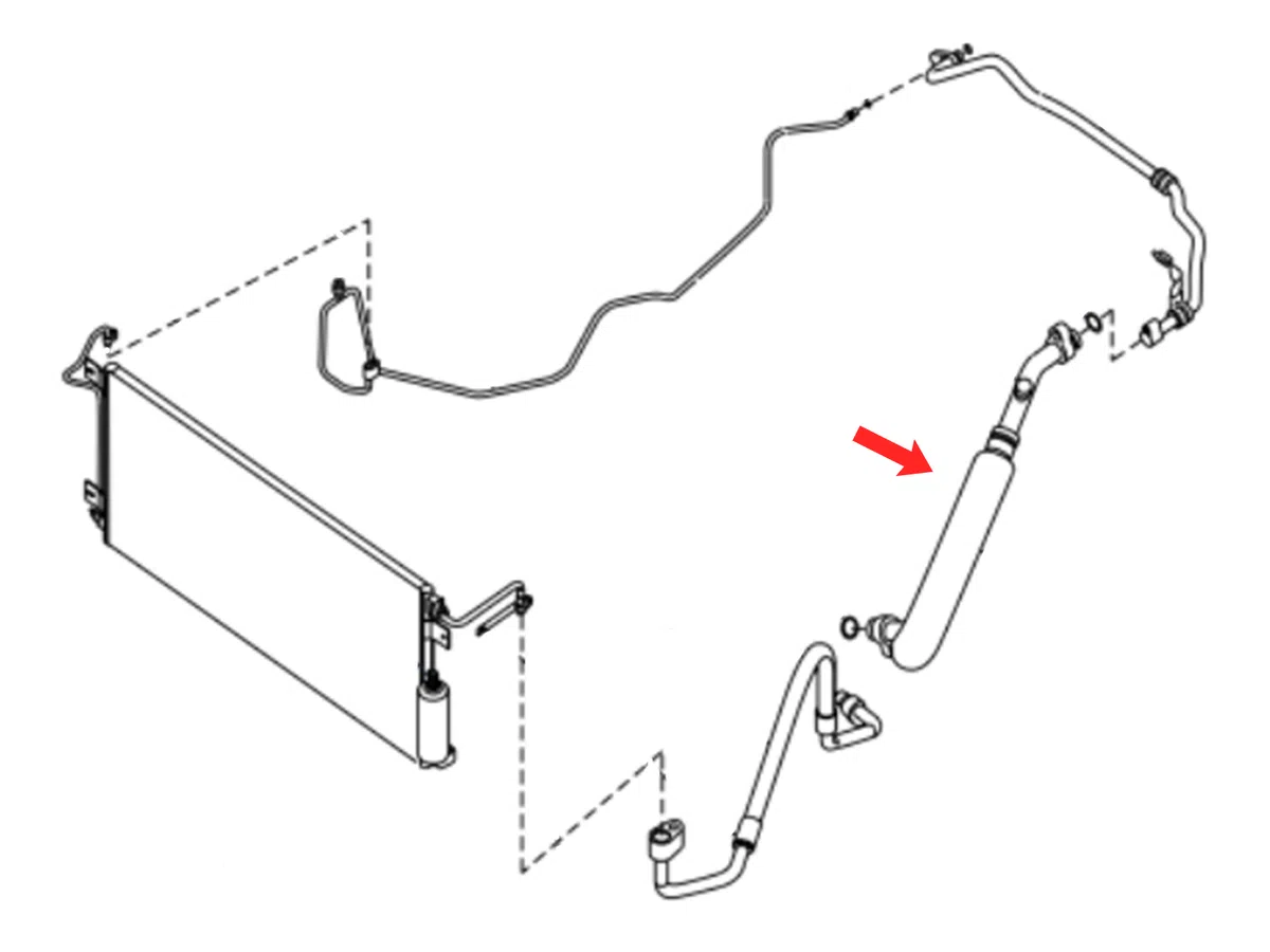 OEM 16 19 Nissan Titan XD Low Pressure Flexible A C Hose