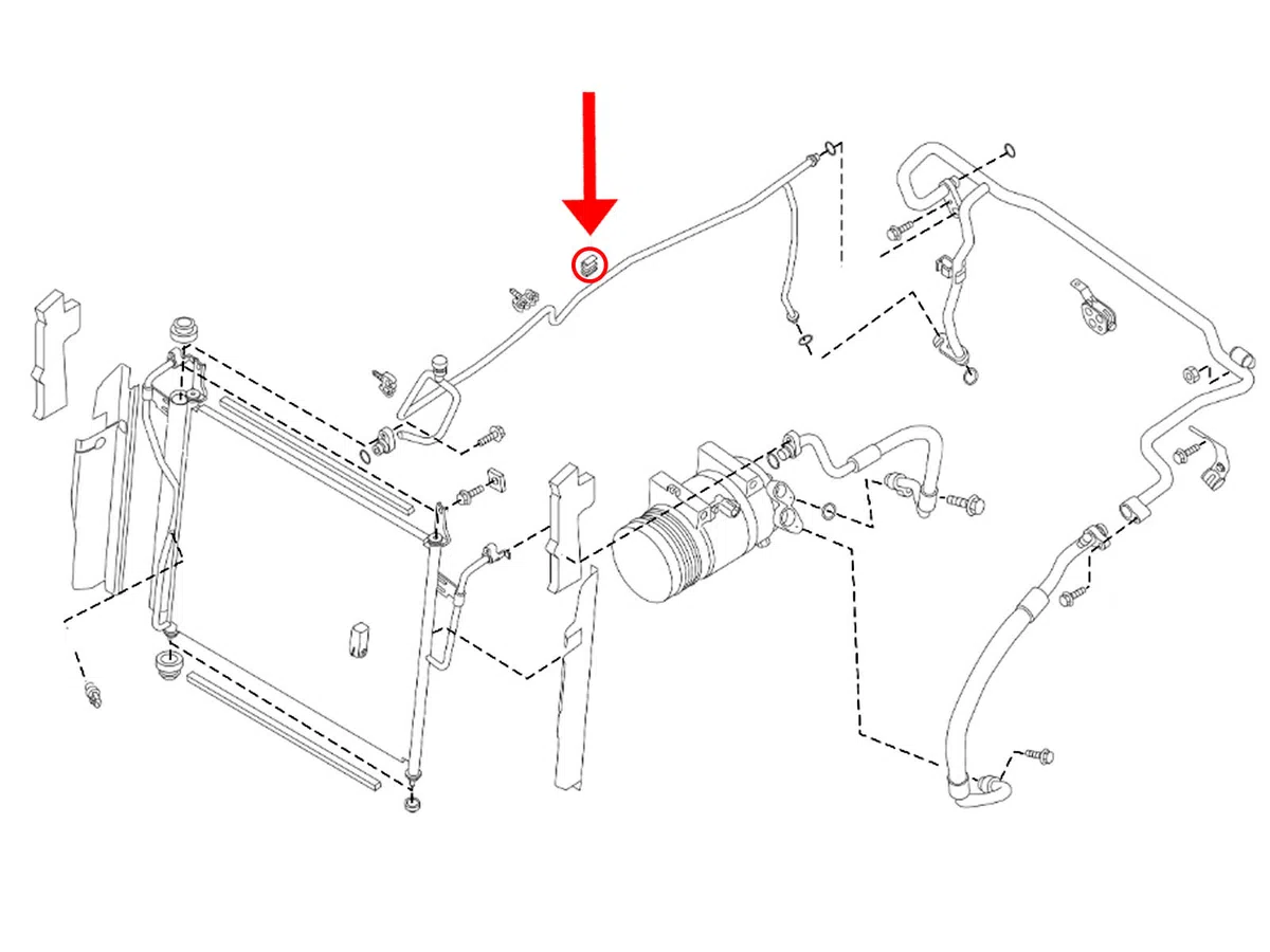 OEM 08 15 Nissan Armada A C High Pressure Line Clip Z1 Off