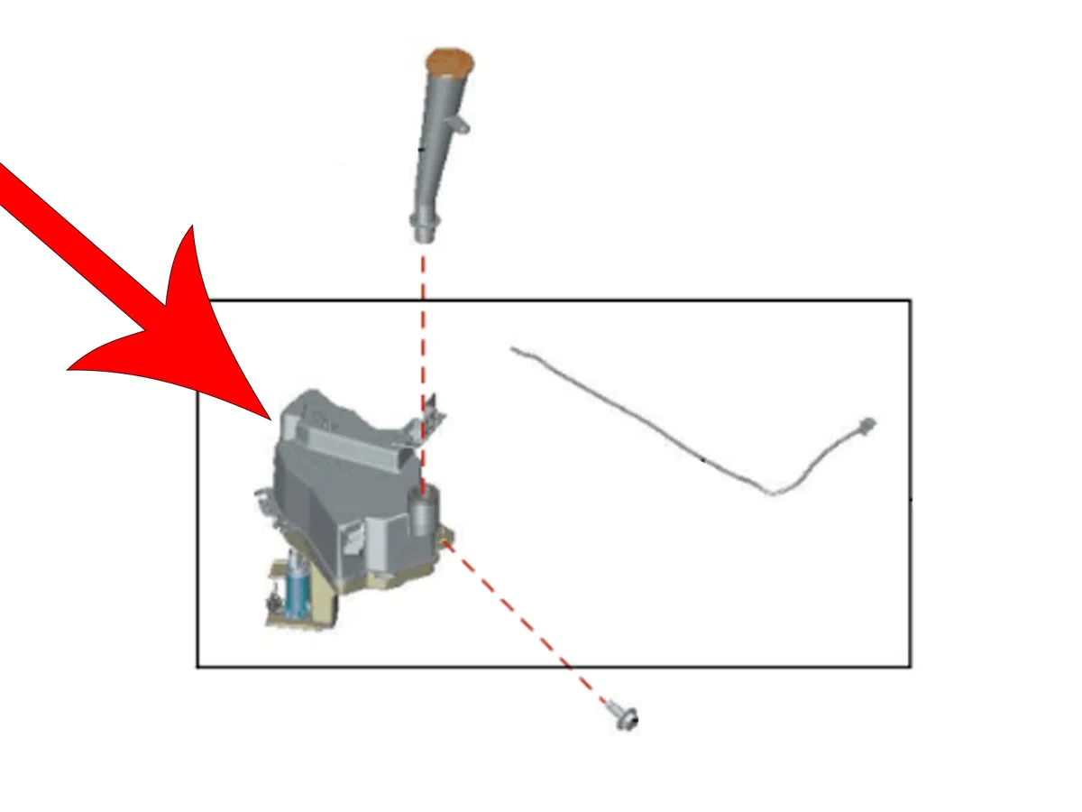 OEM 22 Nissan Pathfinder Windshield Washer Tank Assembly